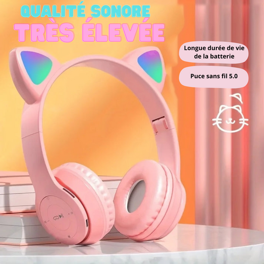 Casque Bluetooth Oreilles de Chat