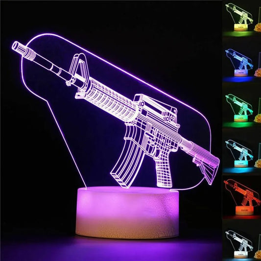 Lampe 3D LED Fusil de Jeu